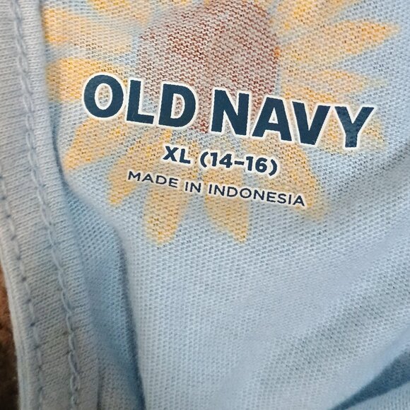 Old Navy/Flutter Sleeve Romper/Girls XL 14-16/Blue Sunflower Floral NWOT** - Picture 6 of 8